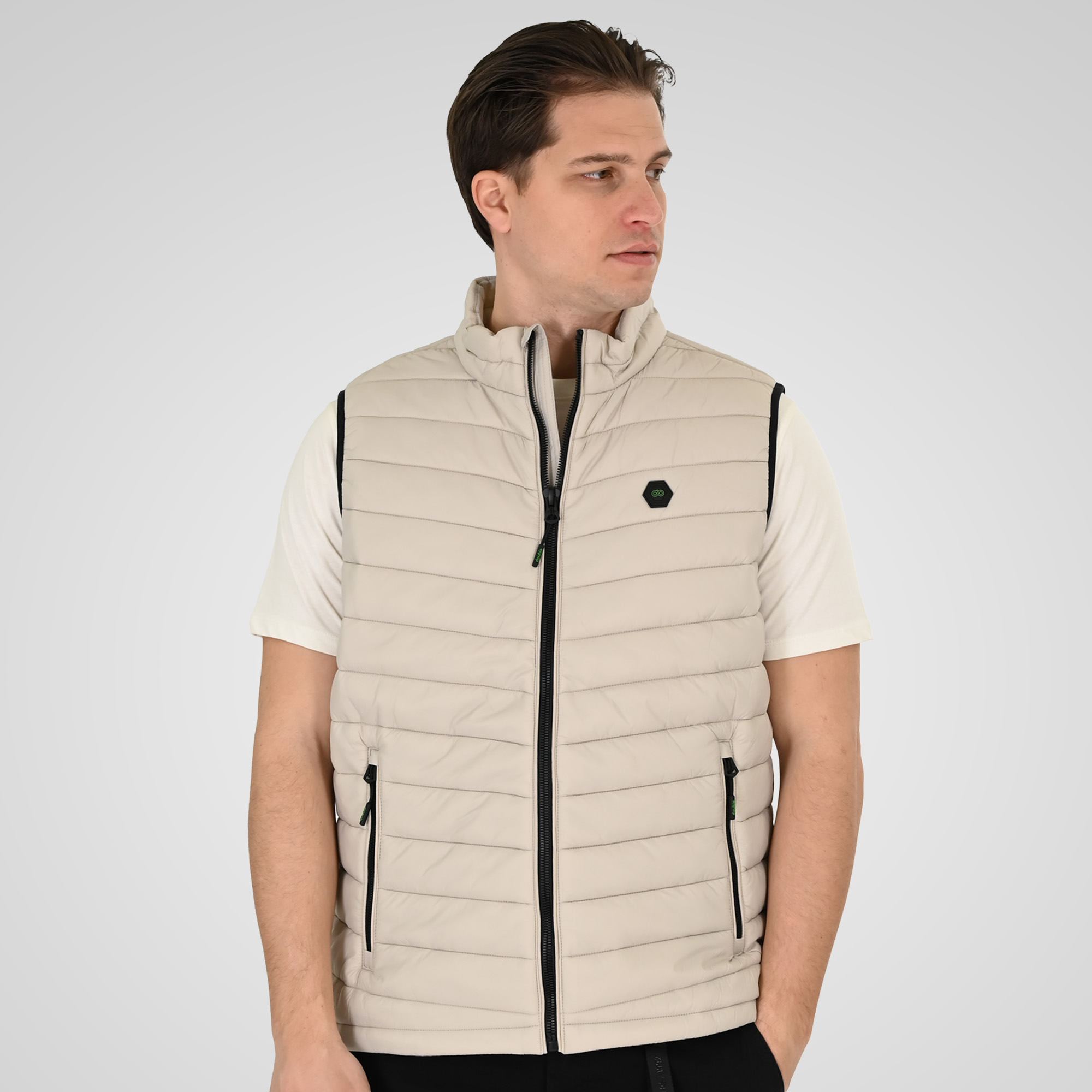 261SMJK-2082 JACKETS SLEEVELESS PADDED GREIGE - Image 1
