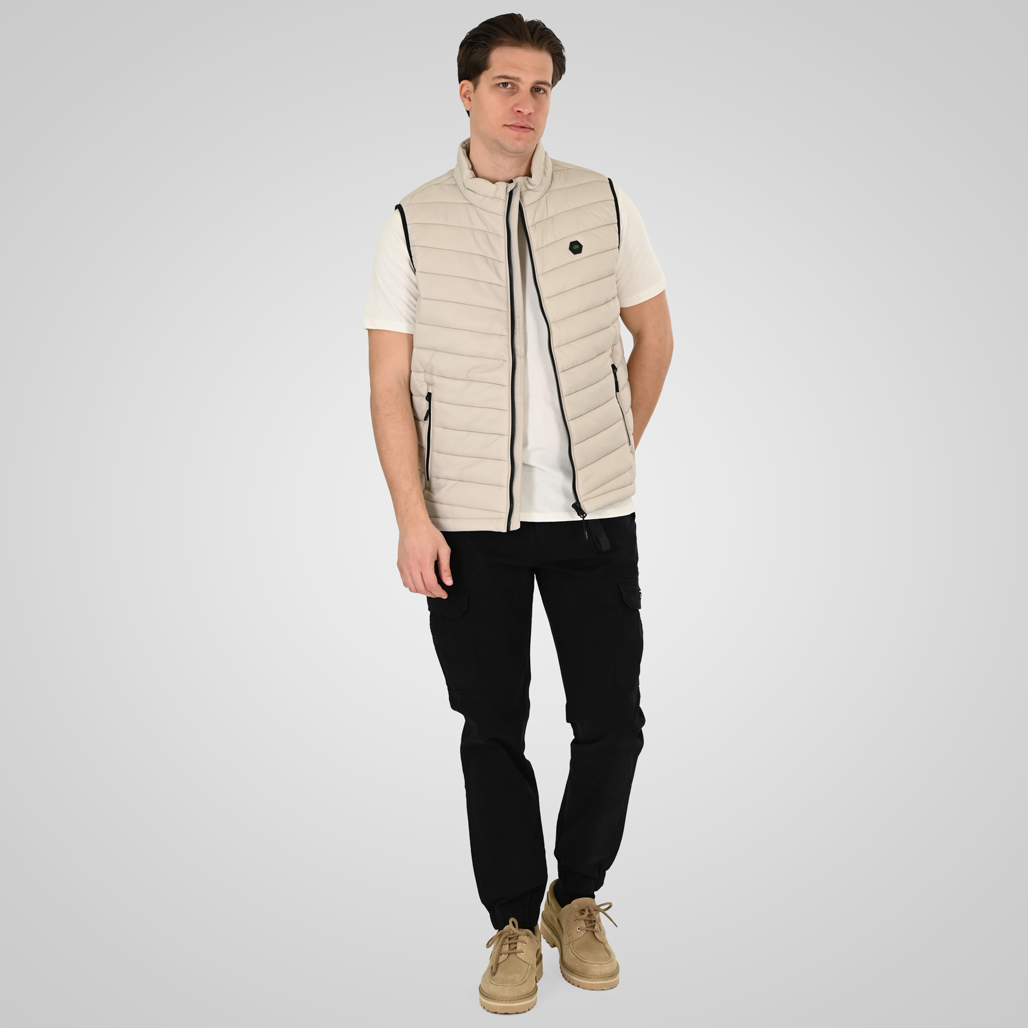 261SMJK-2082 JACKETS SLEEVELESS PADDED GREIGE - Image 2