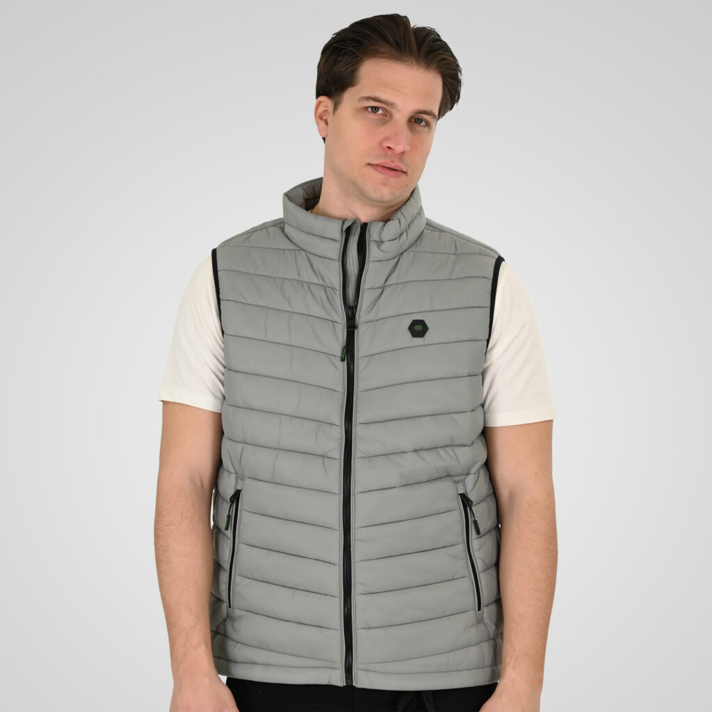 261SMJK-2082 JACKETS SLEEVELESS PADDED MIST GREEN