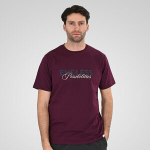 261TS-9122 T-SHIRT WITH DOUBLE PRESSED PRINT DK RASPBERRY