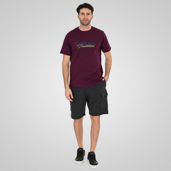 261TS-9122 T-SHIRT WITH DOUBLE PRESSED PRINT DK RASPBERRY