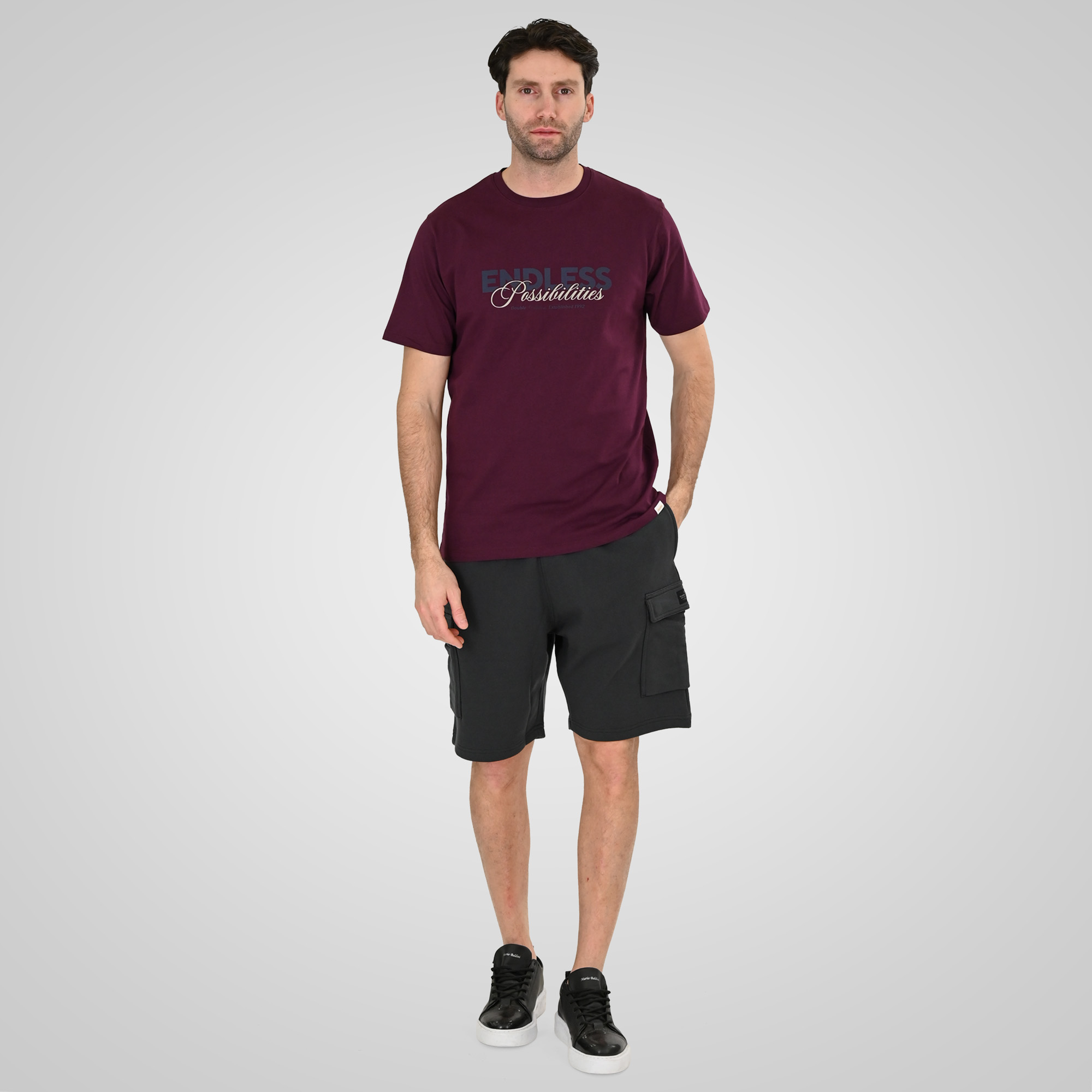 261TS-9122 T-SHIRT WITH DOUBLE PRESSED PRINT DK RASPBERRY - Image 2