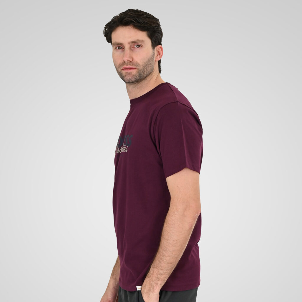 261TS-9122 T-SHIRT WITH DOUBLE PRESSED PRINT DK RASPBERRY