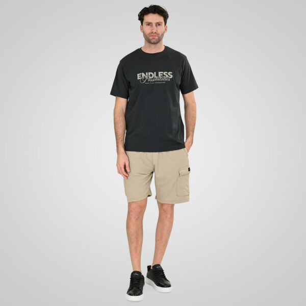 261TS-9122 T-SHIRT WITH DOUBLE PRESSED PRINT SHADOW GREY