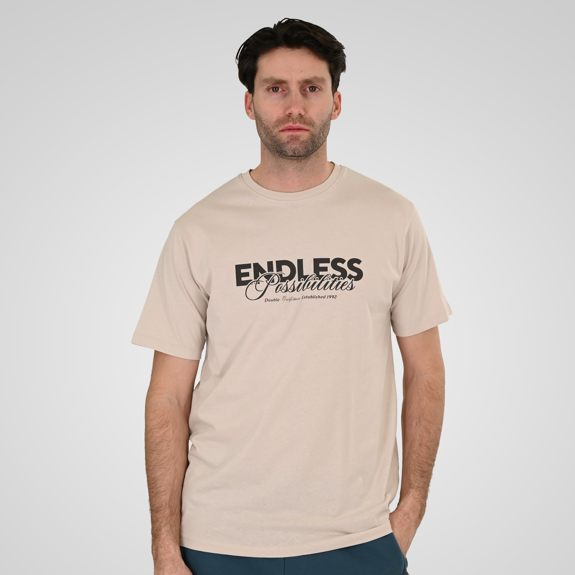 261TS-9122 T-SHIRT WITH DOUBLE PRESSED PRINT ICE GREY - Image 1
