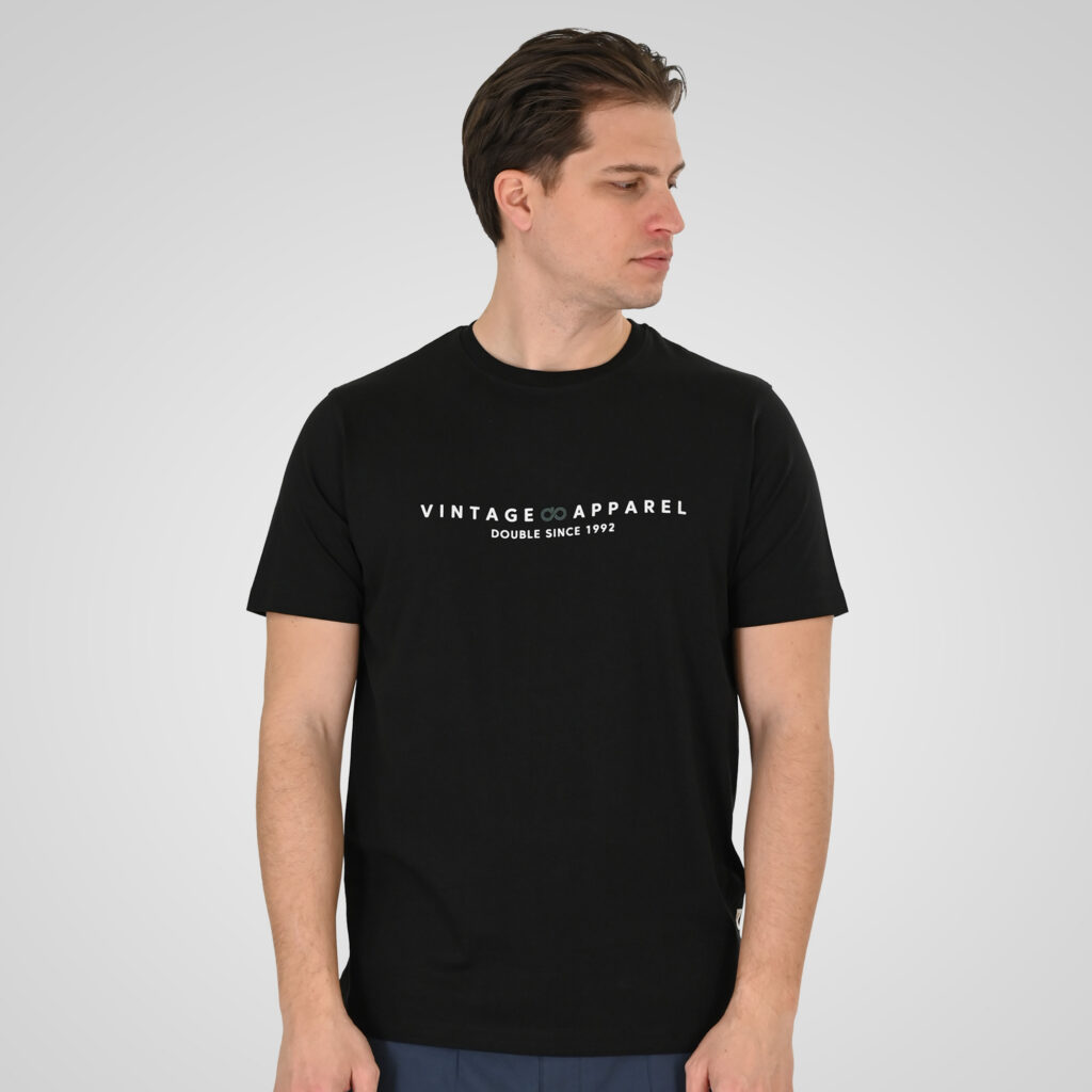 261TS-9125 T-SHIRT WITH DOUBLE PRESSED PRINT BLACK