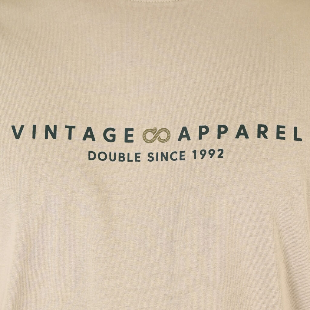 261TS-9125 T-SHIRT WITH DOUBLE PRESSED PRINT STONE BEIGE