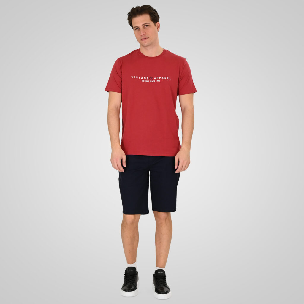 261TS-9125 T-SHIRT WITH DOUBLE PRESSED PRINT RED ROSE