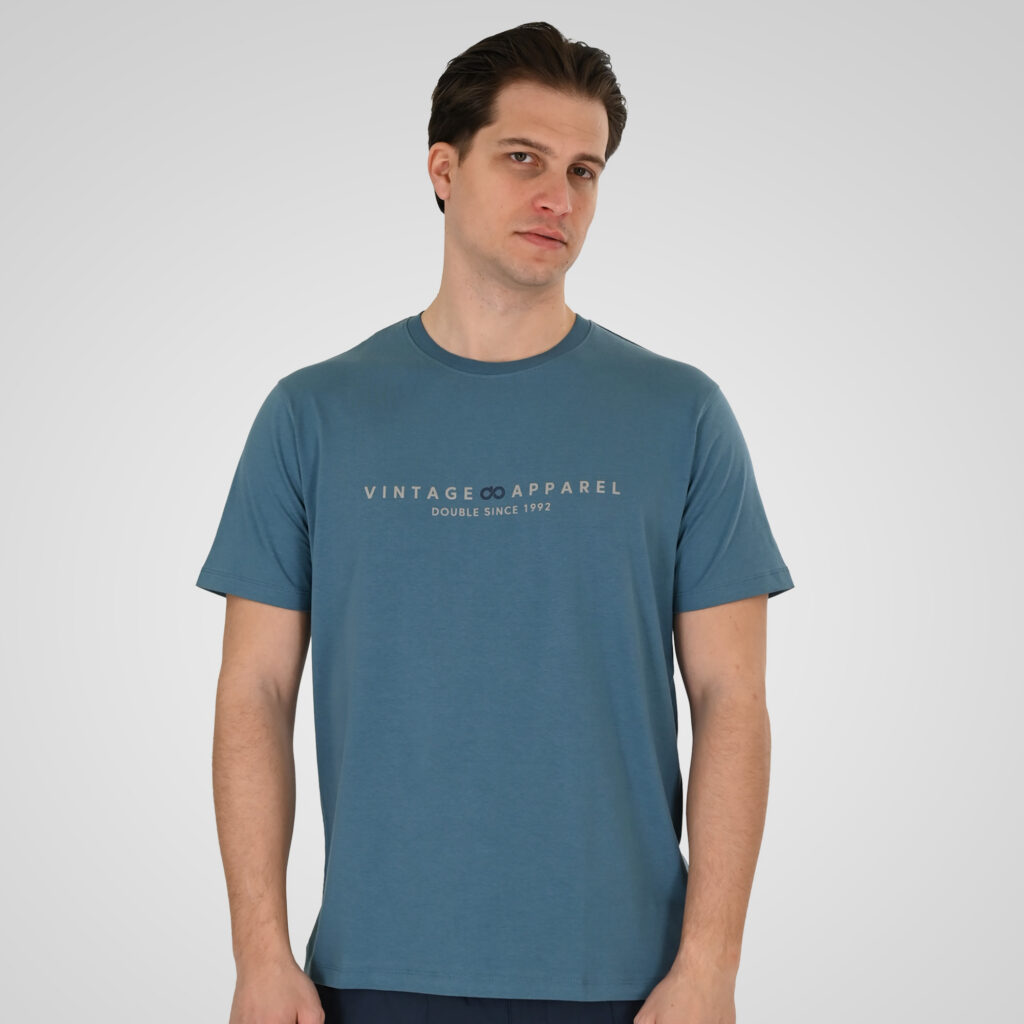 261TS-9125 T-SHIRT WITH DOUBLE PRESSED PRINT STONE BLUE