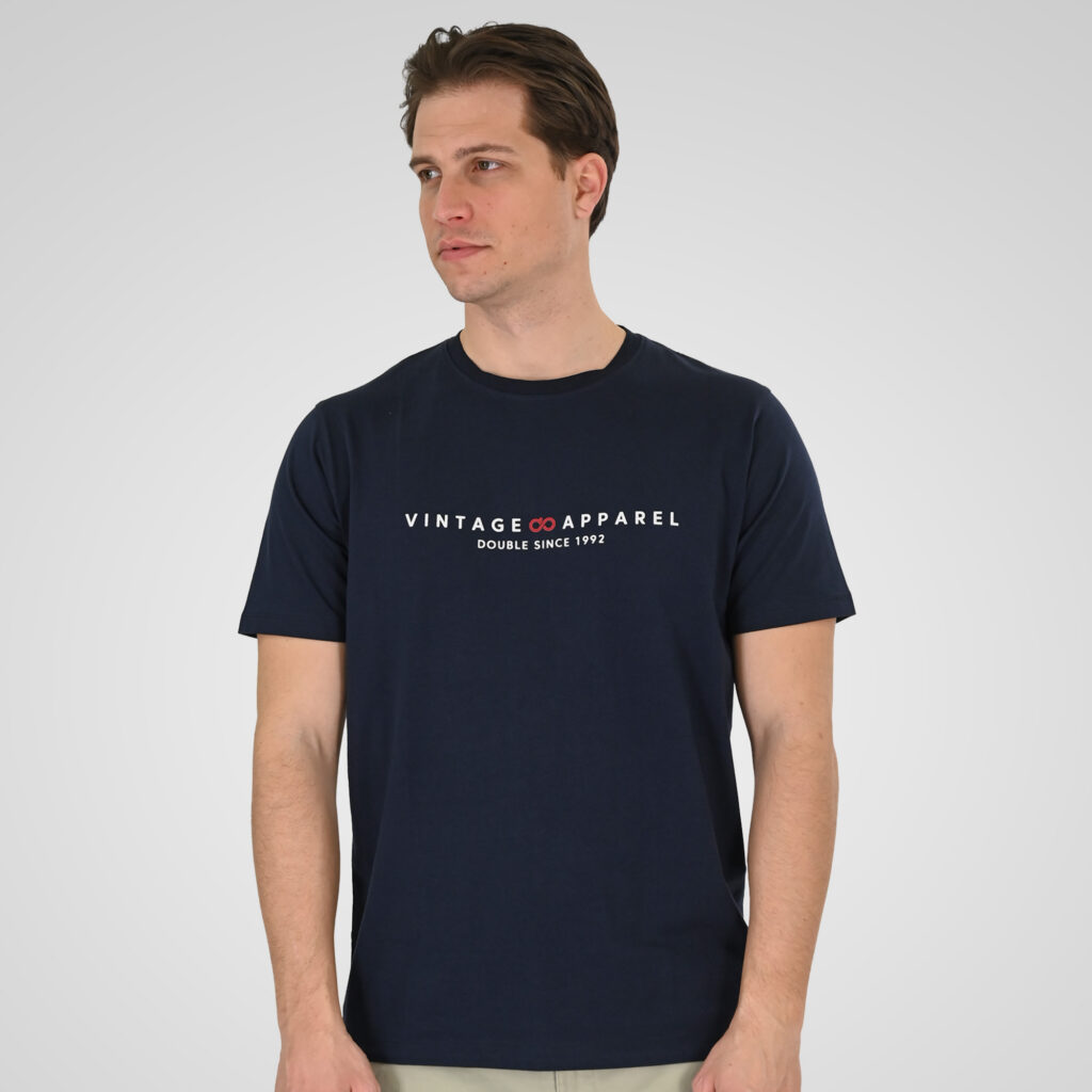261TS-9125 T-SHIRT WITH DOUBLE PRESSED PRINT NAVY