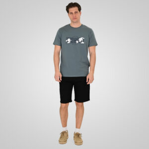 261TS-9127 T-SHIRT WITH DOUBLE PRESSED PRINT STEEL BLUE