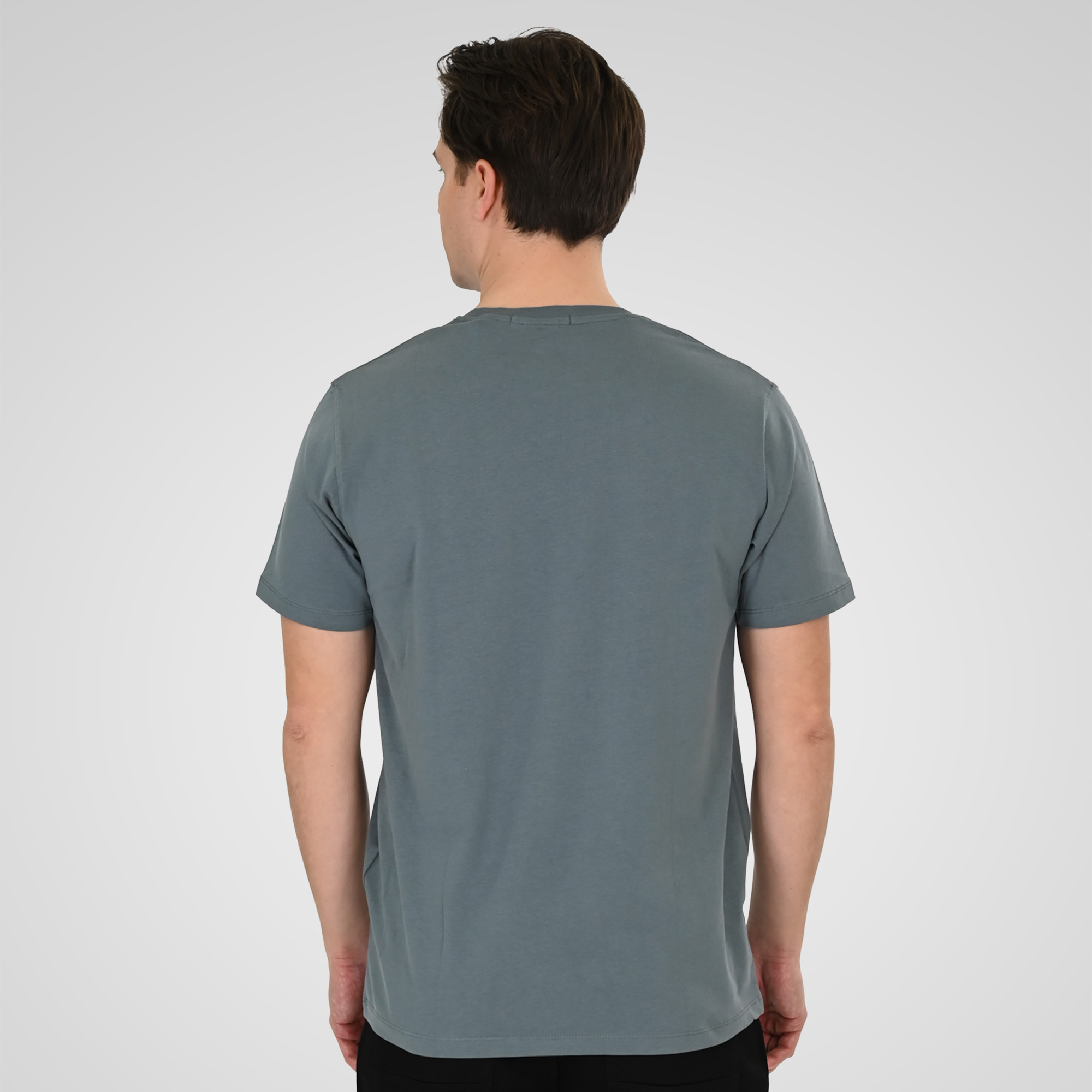 261TS-9127 T-SHIRT WITH DOUBLE PRESSED PRINT STEEL BLUE - Image 4