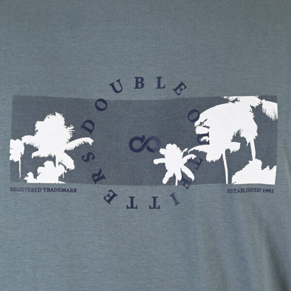 261TS-9127 T-SHIRT WITH DOUBLE PRESSED PRINT STEEL BLUE