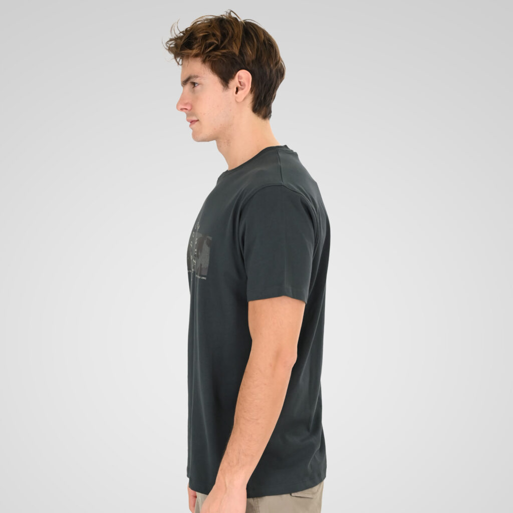 261TS-9127 T-SHIRT WITH DOUBLE PRESSED PRINT SHADOW GREY