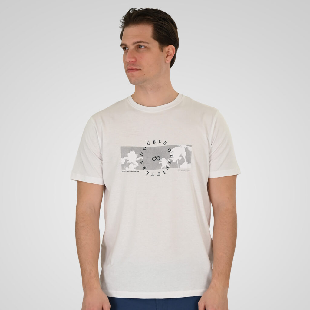 261TS-9127 T-SHIRT WITH DOUBLE PRESSED PRINT WHITE