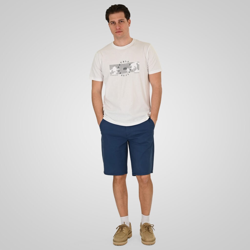 261TS-9127 T-SHIRT WITH DOUBLE PRESSED PRINT WHITE