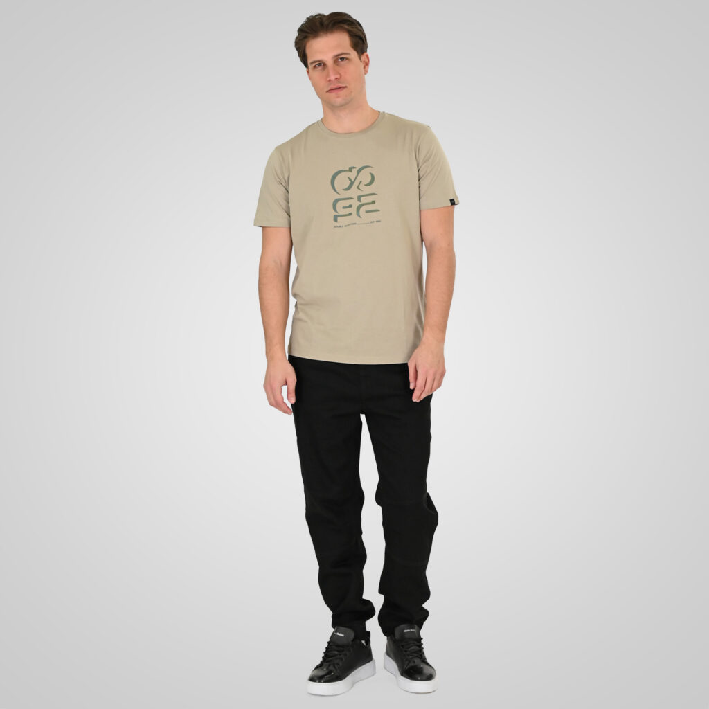 261TS-9128 T-SHIRT WITH HIGH DENSITY PRINT STONE BEIGE