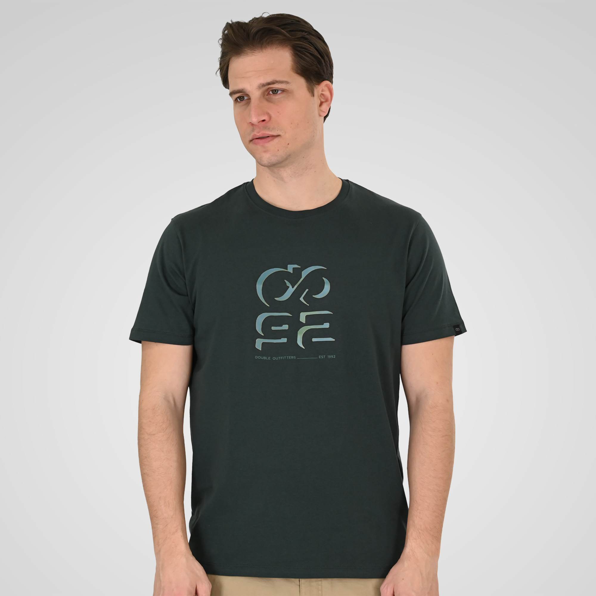 261TS-9128 T-SHIRT WITH HIGH DENSITY PRINT FOREST GREEN - Image 1