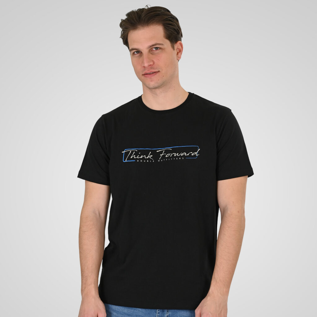 261TS-9130 T-SHIRT WITH DOUBLE PRESSED PRINT BLACK