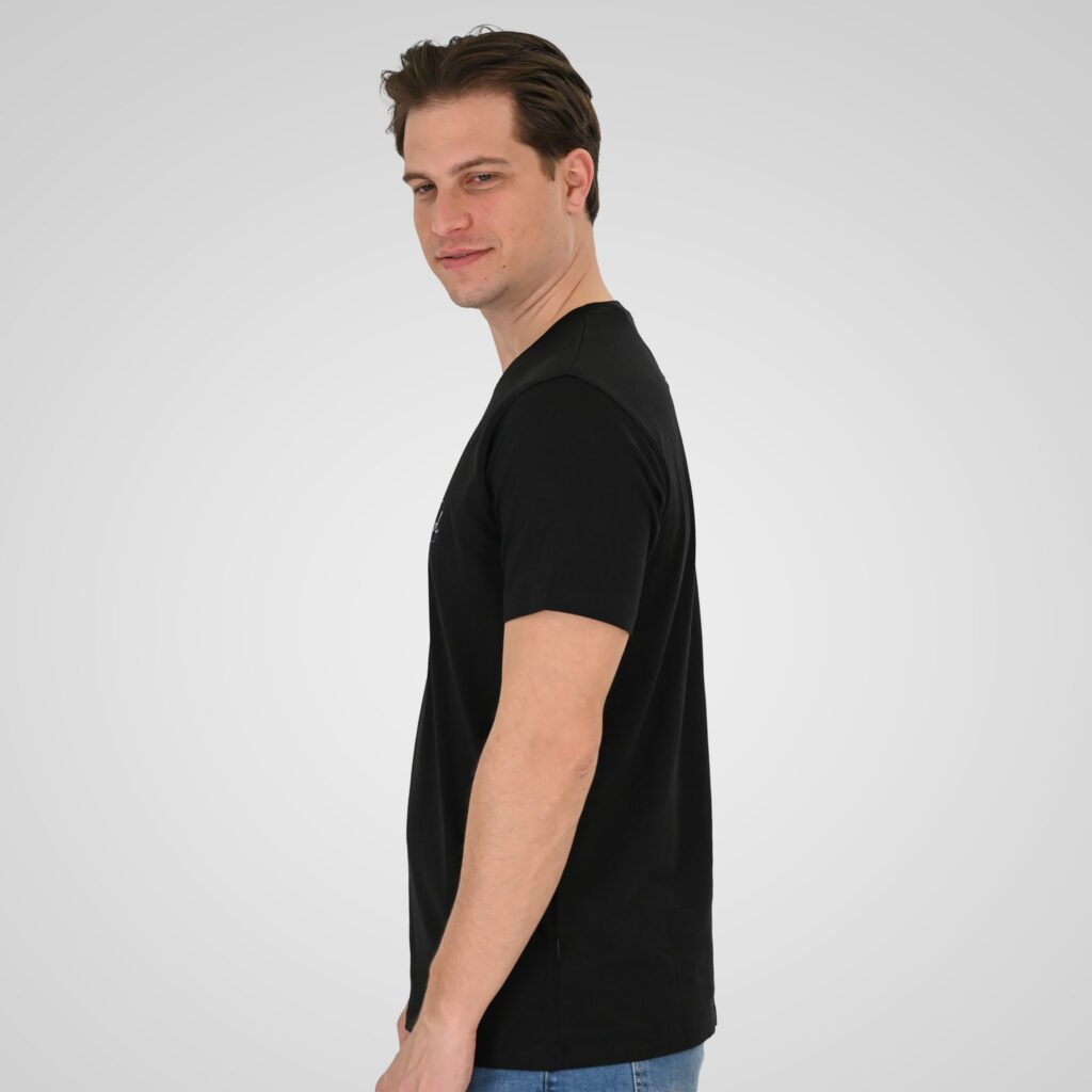 261TS-9130 T-SHIRT WITH DOUBLE PRESSED PRINT BLACK