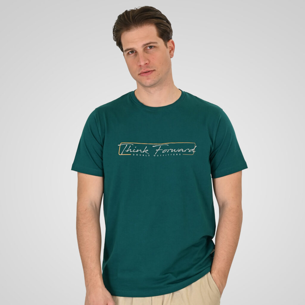 261TS-9130 T-SHIRT WITH DOUBLE PRESSED PRINT MOSS GREEN