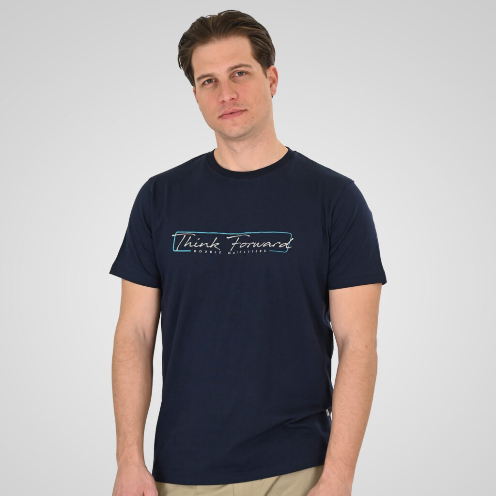 261TS-9130 T-SHIRT WITH DOUBLE PRESSED PRINT NAVY