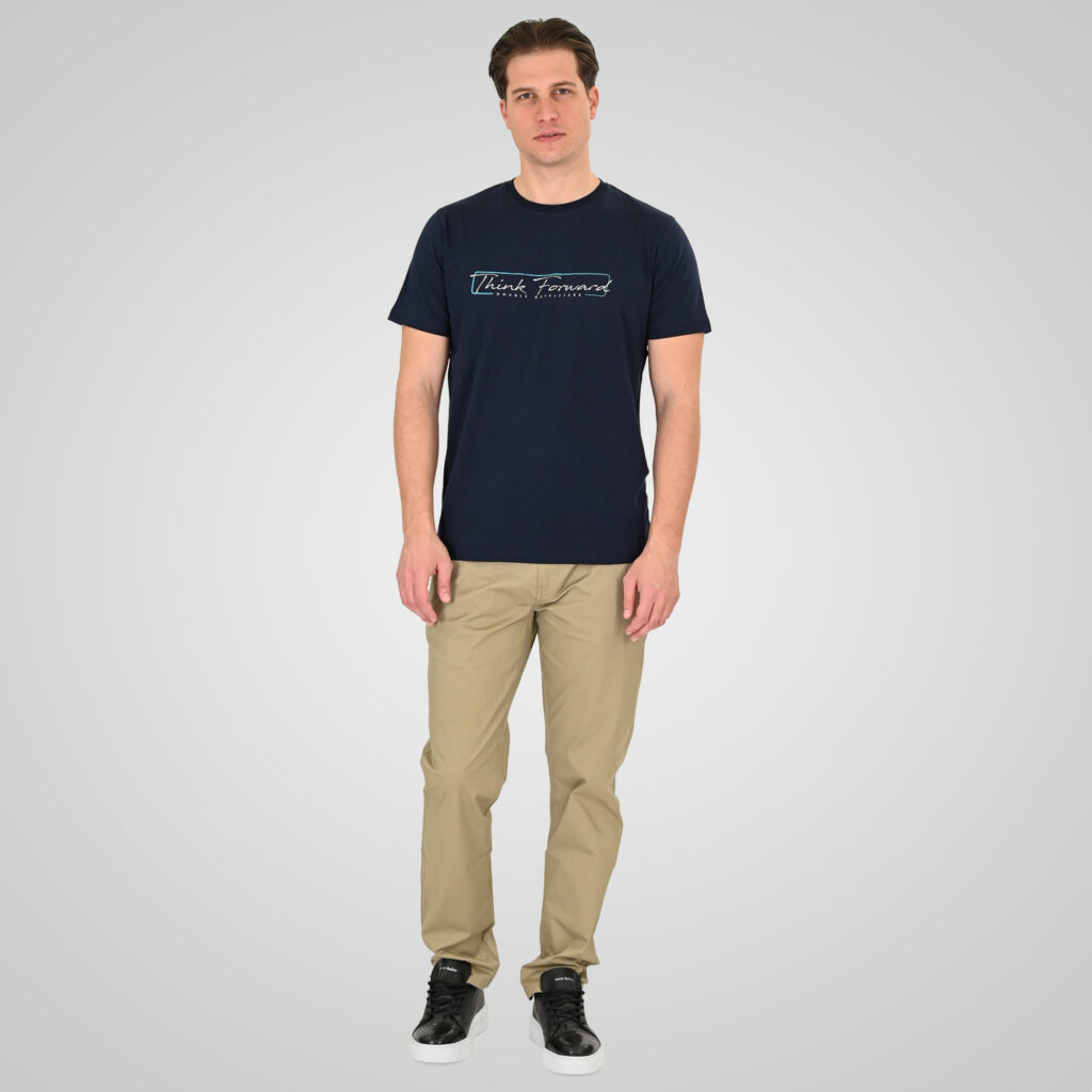 261TS-9130 T-SHIRT WITH DOUBLE PRESSED PRINT NAVY