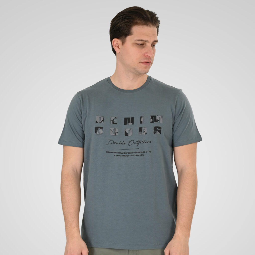261TS-9131 T-SHIRT WITH HIGH DENSITY PRINT STEEL BLUE