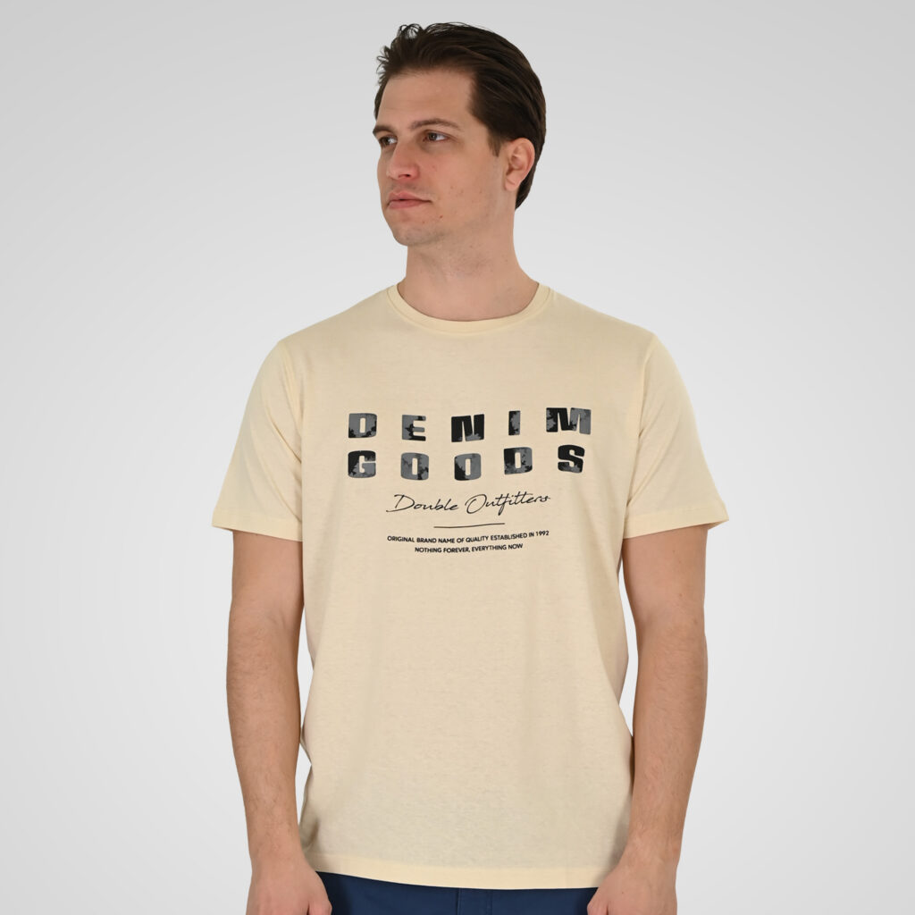 261TS-9131 T-SHIRT WITH HIGH DENSITY PRINT VANILLA