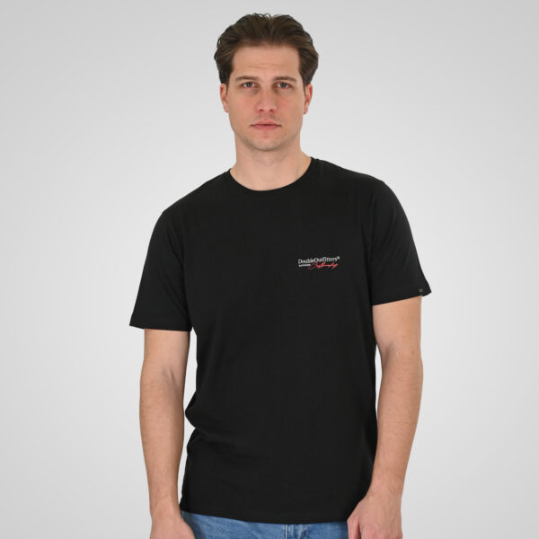 261TS-9137 T-SHIRT FRONT BACK WITH DOUBLE PRESSED PRINT BLACK