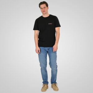 261TS-9137 T-SHIRT FRONT BACK WITH DOUBLE PRESSED PRINT BLACK - Image 2
