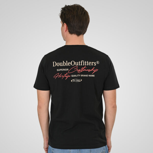 261TS-9137 T-SHIRT FRONT BACK WITH DOUBLE PRESSED PRINT BLACK