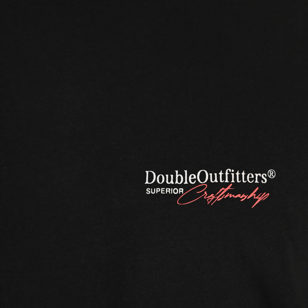 261TS-9137 T-SHIRT FRONT BACK WITH DOUBLE PRESSED PRINT BLACK