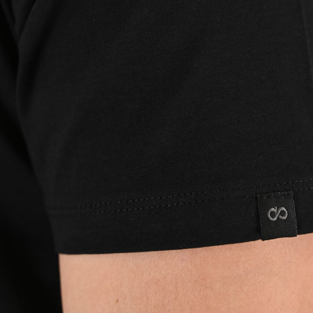 261TS-9137 T-SHIRT FRONT BACK WITH DOUBLE PRESSED PRINT BLACK