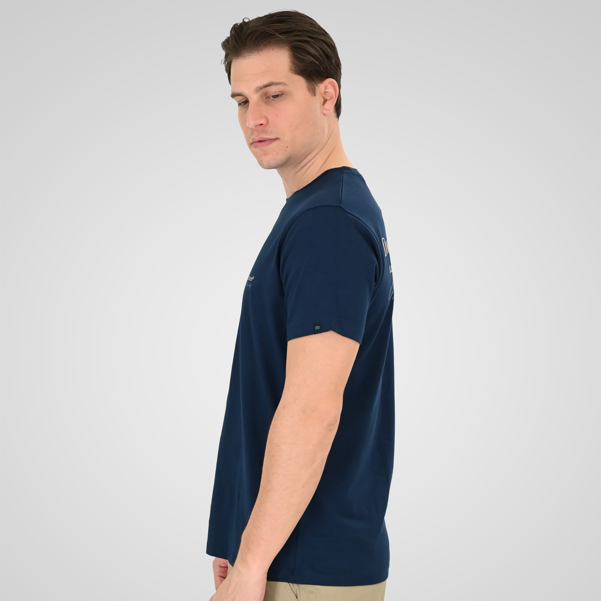 261TS-9137 T-SHIRT FRONT BACK WITH DOUBLE PRESSED PRINT DK BLUE - Image 3