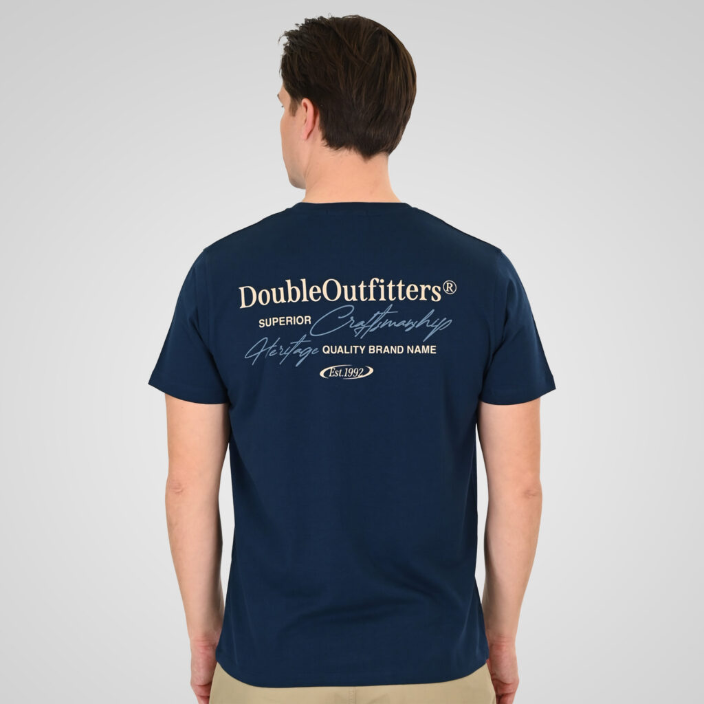 261TS-9137 T-SHIRT FRONT BACK WITH DOUBLE PRESSED PRINT DK BLUE