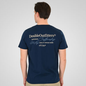 261TS-9137 T-SHIRT FRONT BACK WITH DOUBLE PRESSED PRINT DK BLUE - Image 4