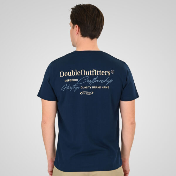 261TS-9137 T-SHIRT FRONT BACK WITH DOUBLE PRESSED PRINT DK BLUE