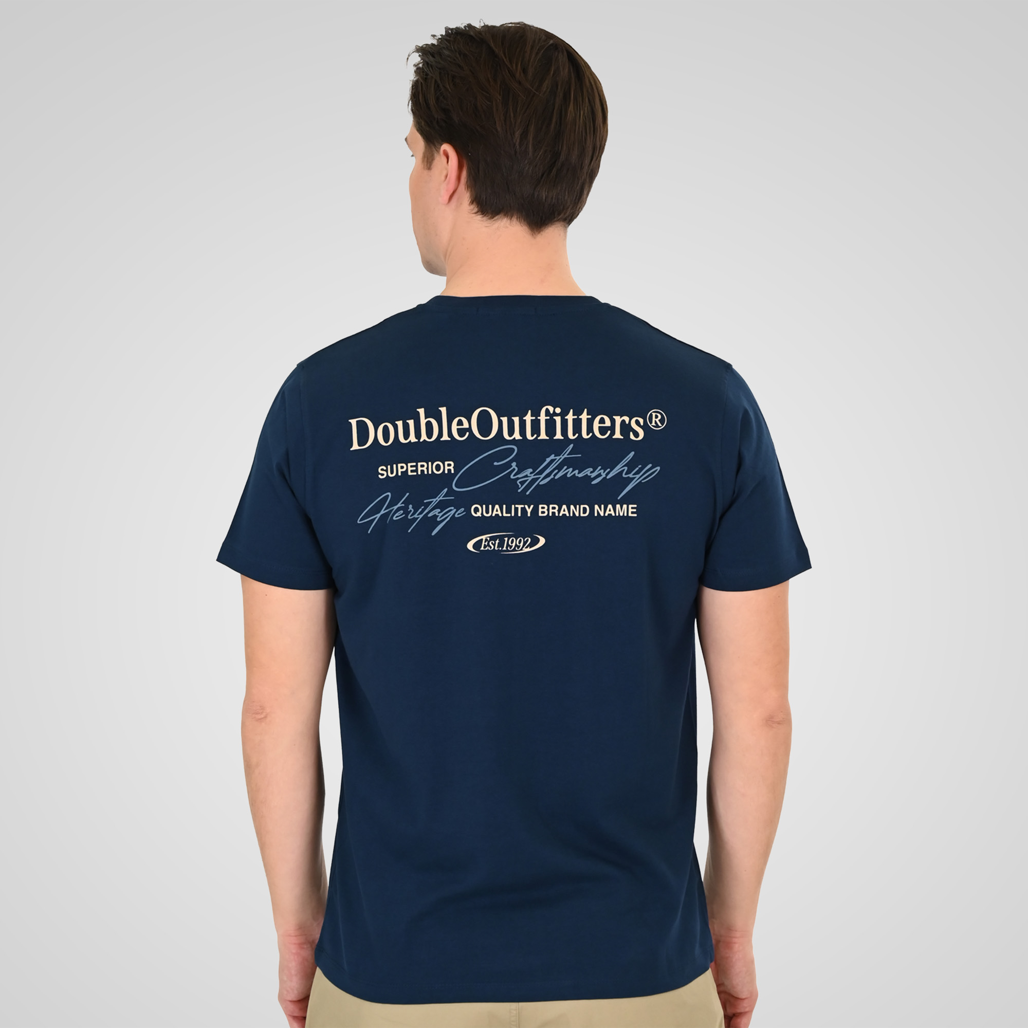261TS-9137 T-SHIRT FRONT BACK WITH DOUBLE PRESSED PRINT DK BLUE - Image 4