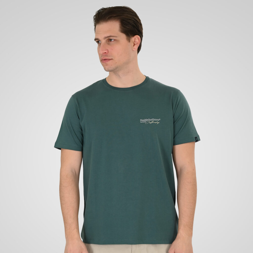 261TS-9137 T-SHIRT FRONT BACK WITH DOUBLE PRESSED PRINT PESTO