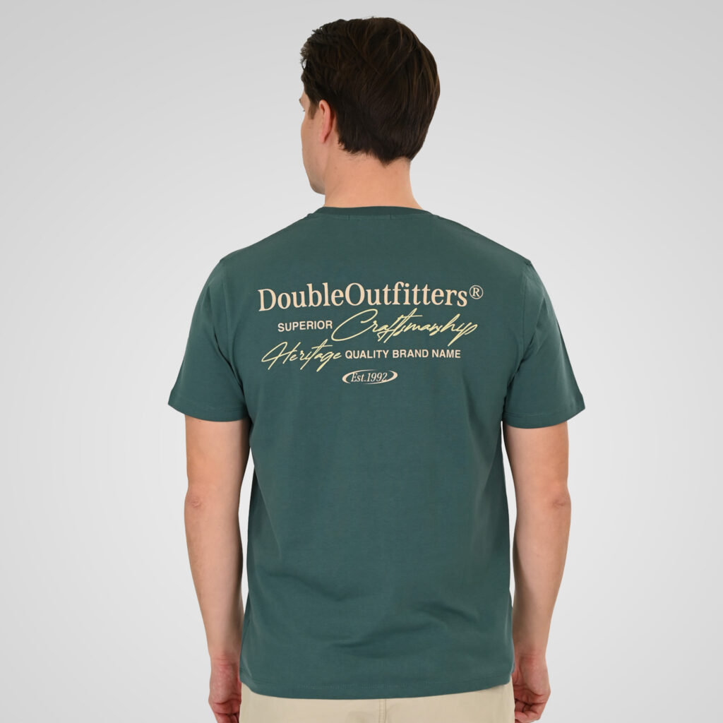 261TS-9137 T-SHIRT FRONT BACK WITH DOUBLE PRESSED PRINT PESTO