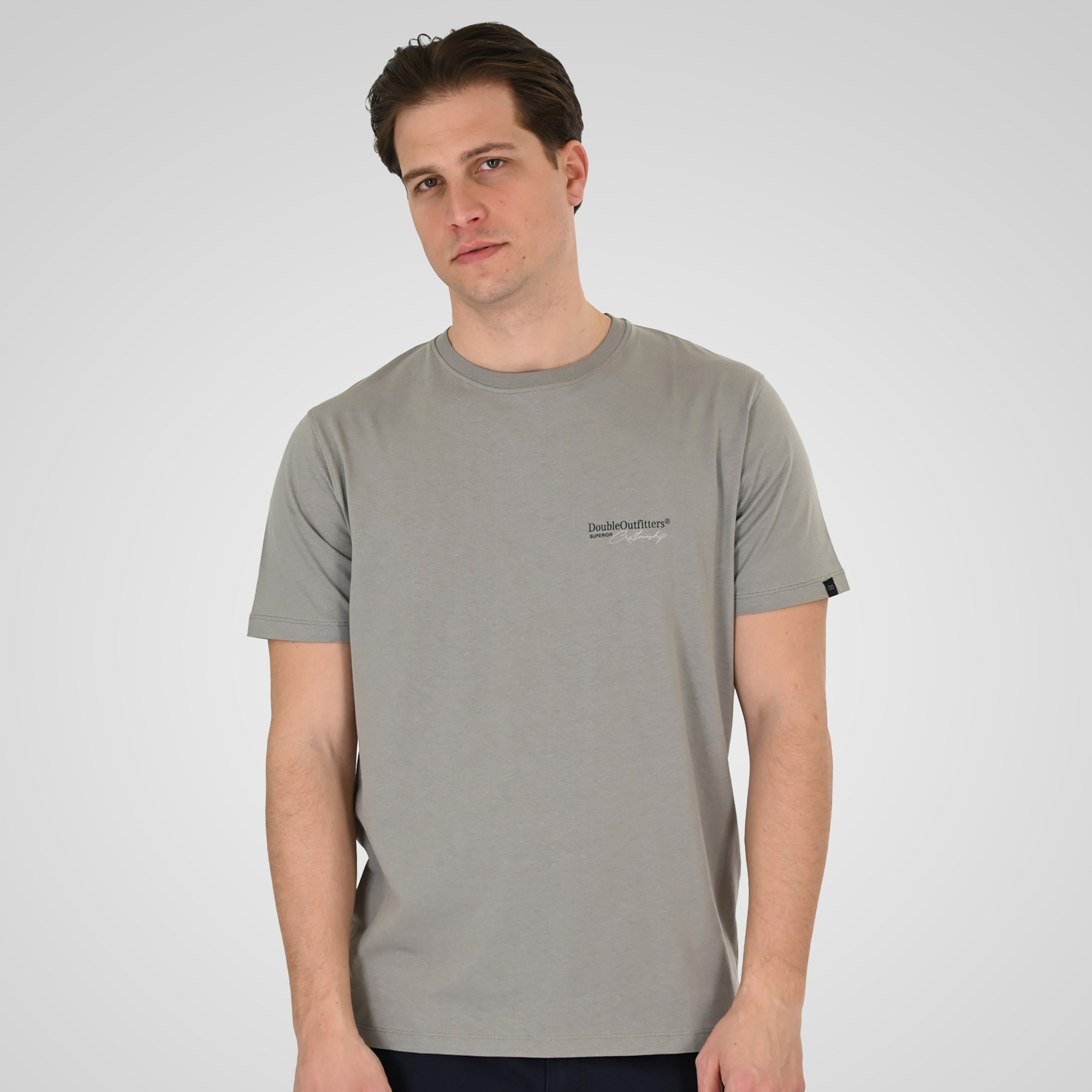 261TS-9137 T-SHIRT FRONT BACK WITH DOUBLE PRESSED PRINT SMOKE - Image 1