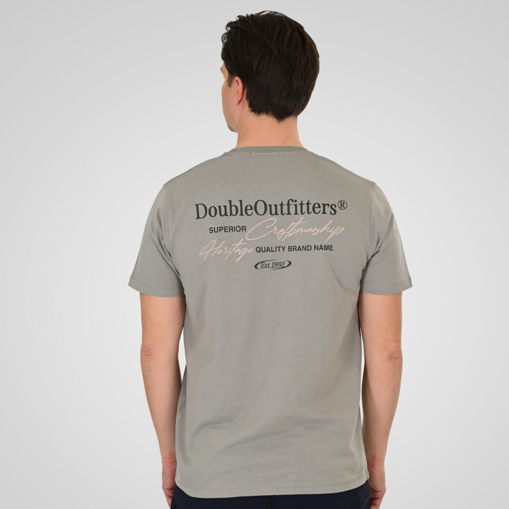 261TS-9137 T-SHIRT FRONT BACK WITH DOUBLE PRESSED PRINT SMOKE