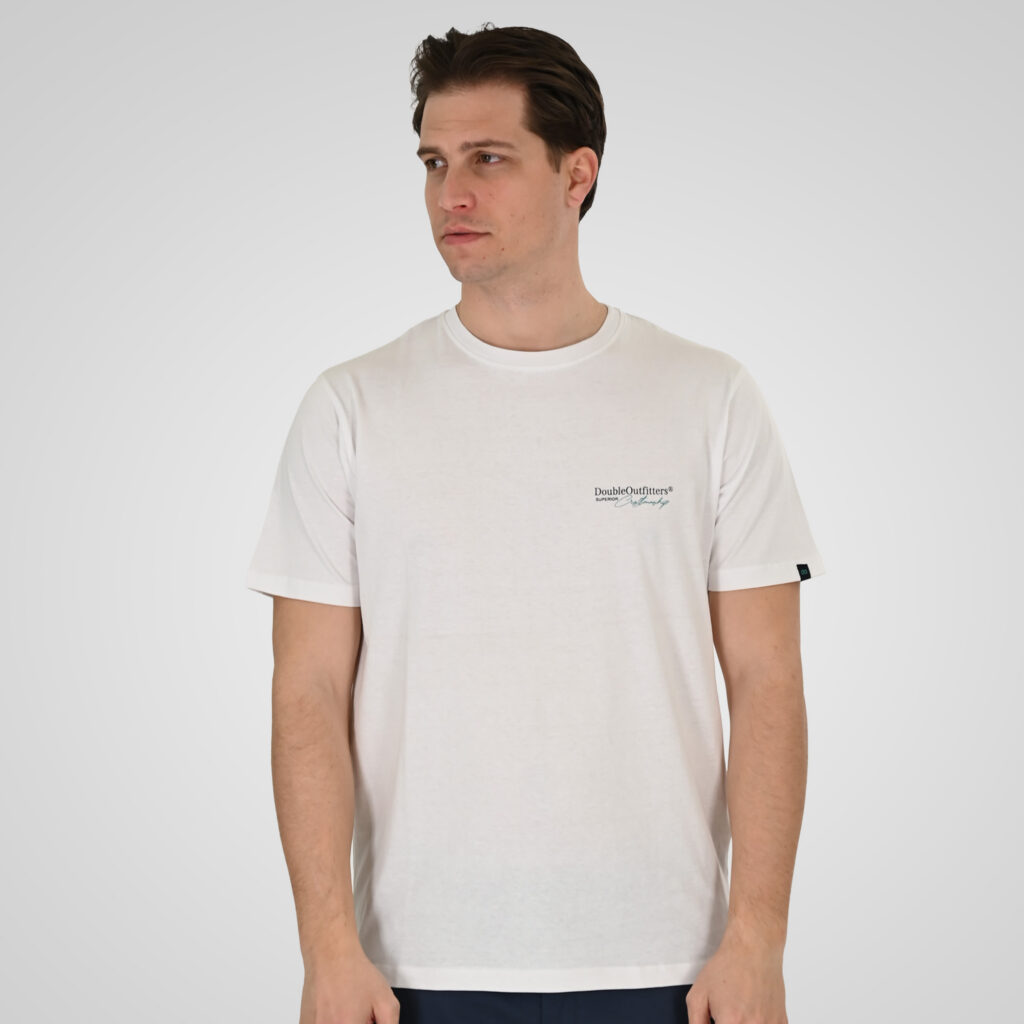 261TS-9137 T-SHIRT FRONT BACK WITH DOUBLE PRESSED PRINT WHITE