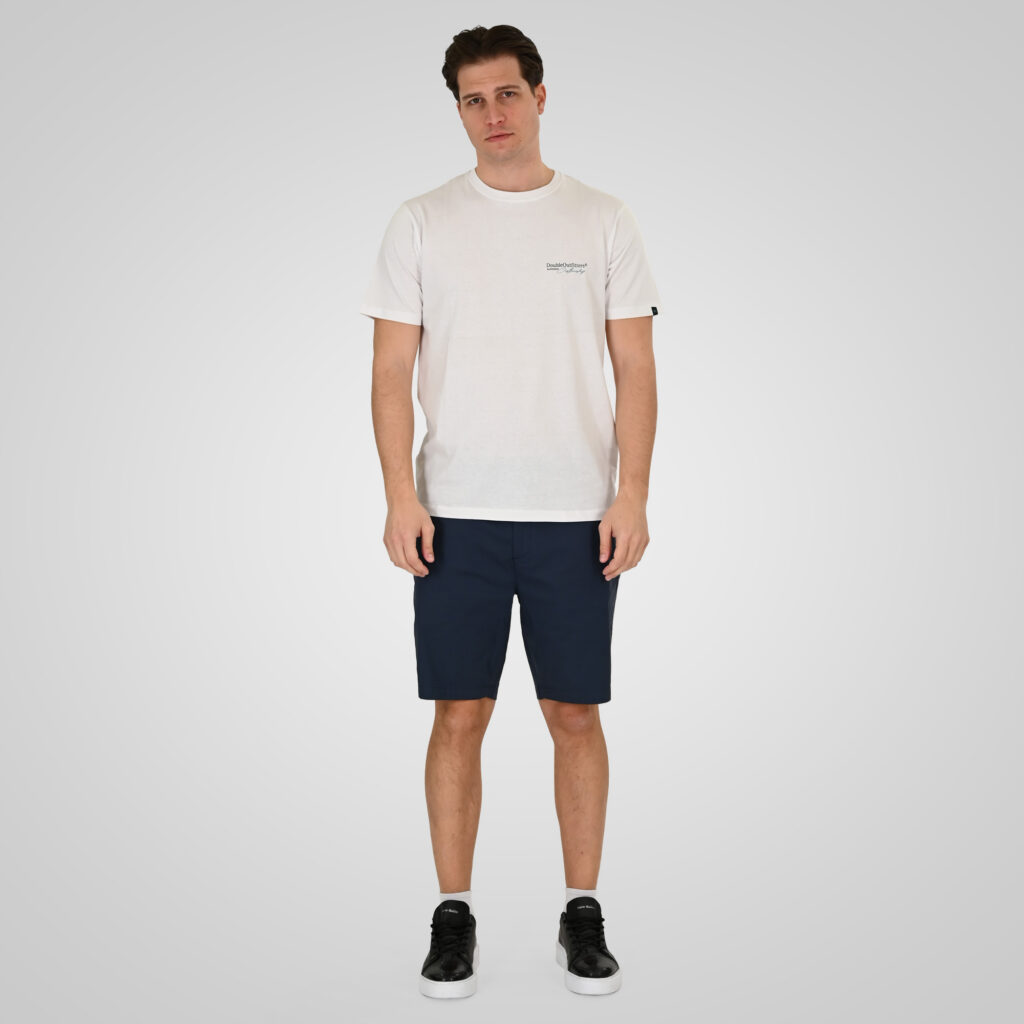 261TS-9137 T-SHIRT FRONT BACK WITH DOUBLE PRESSED PRINT WHITE