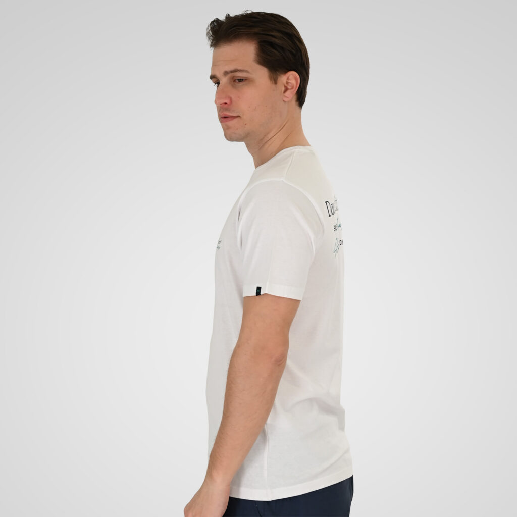 261TS-9137 T-SHIRT FRONT BACK WITH DOUBLE PRESSED PRINT WHITE