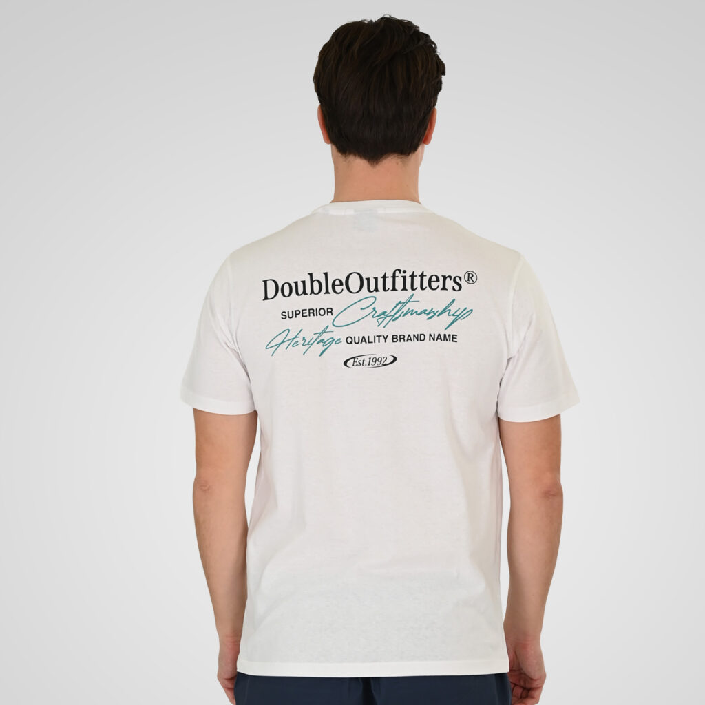 261TS-9137 T-SHIRT FRONT BACK WITH DOUBLE PRESSED PRINT WHITE