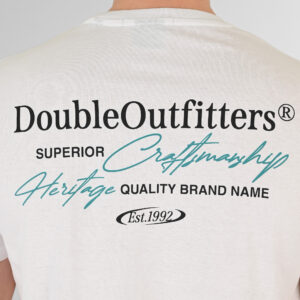 261TS-9137 T-SHIRT FRONT BACK WITH DOUBLE PRESSED PRINT WHITE - Image 5