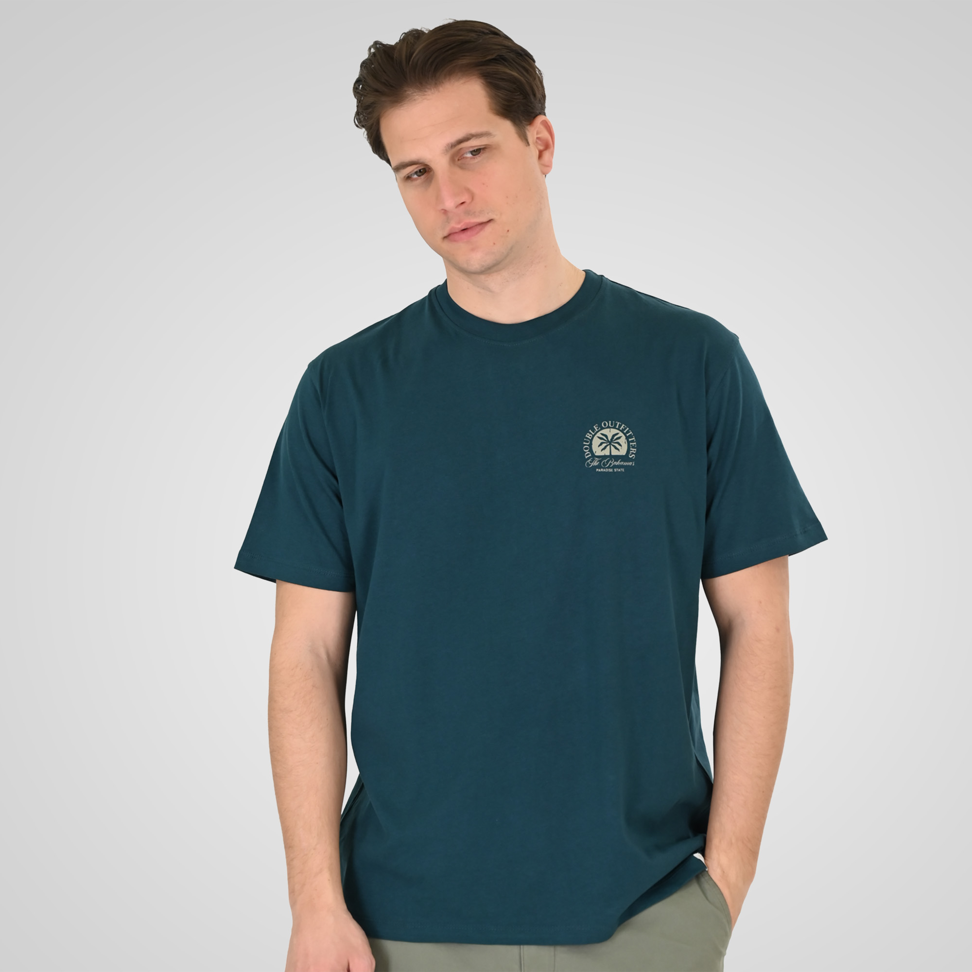 261TS-9138 T-SHIRT FRONT BACK WITH DIGITAL PRINT (RELAXED FIT) DEEP TEAL - Image 1