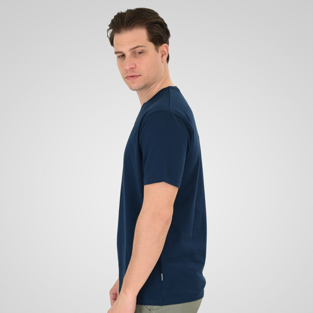 261TS-9139 T-SHIRT HENLEY V-NECK WITH BUTTONS DK BLUE